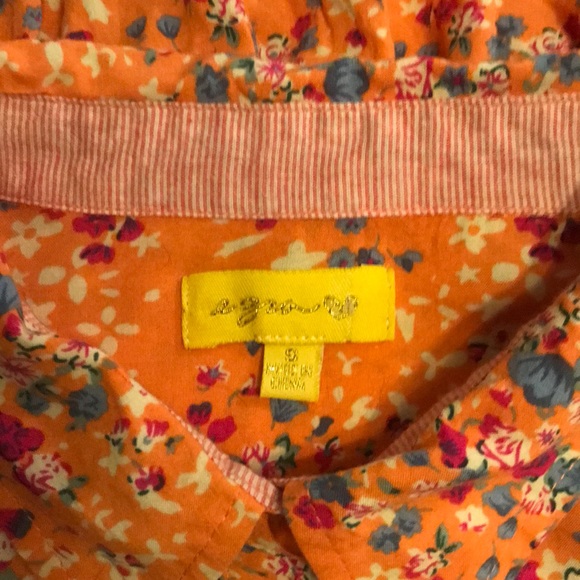 Ezra Floral Hi-Lo Ruffle Back Button Down Blouse S - Picture 4 of 6